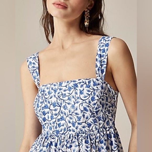 J Crew Blue Patterned Midi Dress (NWT) - Picture 2 of 7